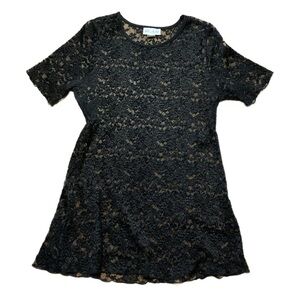 Vintage Black Lace Dress short sleeve sheet
